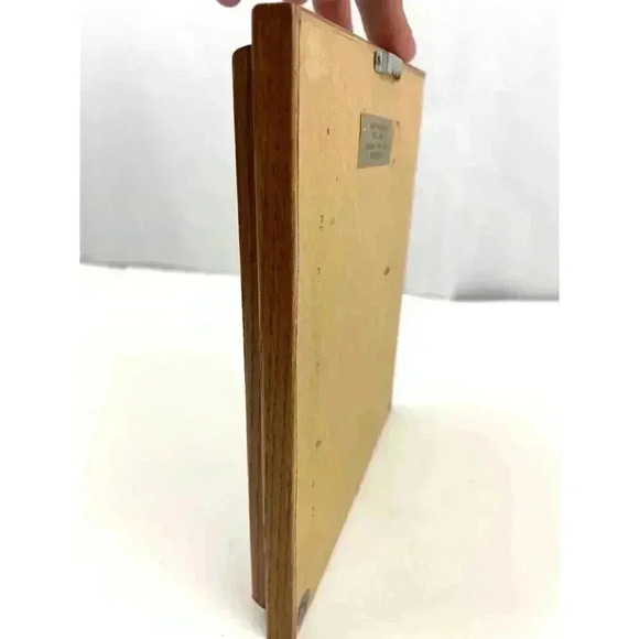 VTG 70's Little Boy Playing Crewel Embroidered Framed Wall Art 7"x 8" Western - Picture 5 of 8